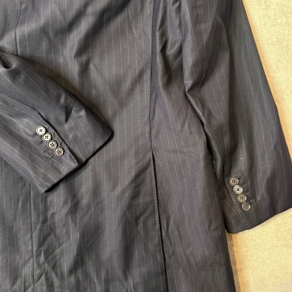 Loro Piana‎ Blazer Mens 46L Navy Pinstripe Wish Super 160s Double Breasted